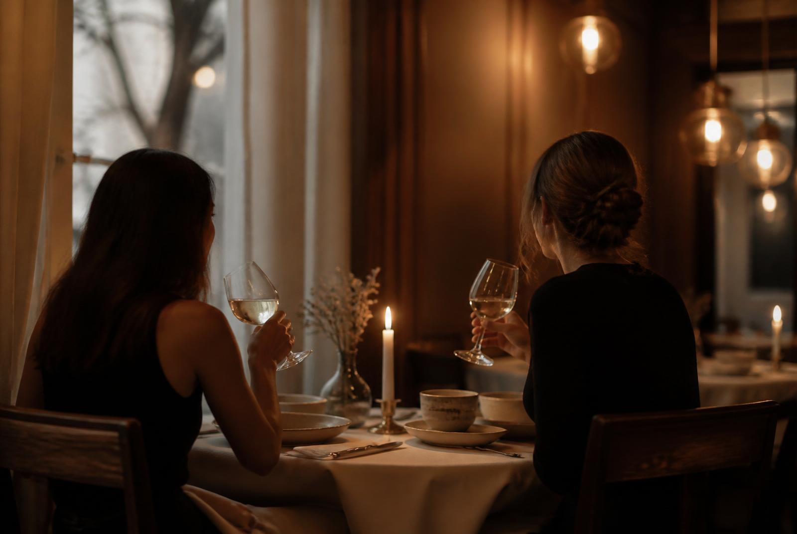 Guests sharing a warm moment at the table